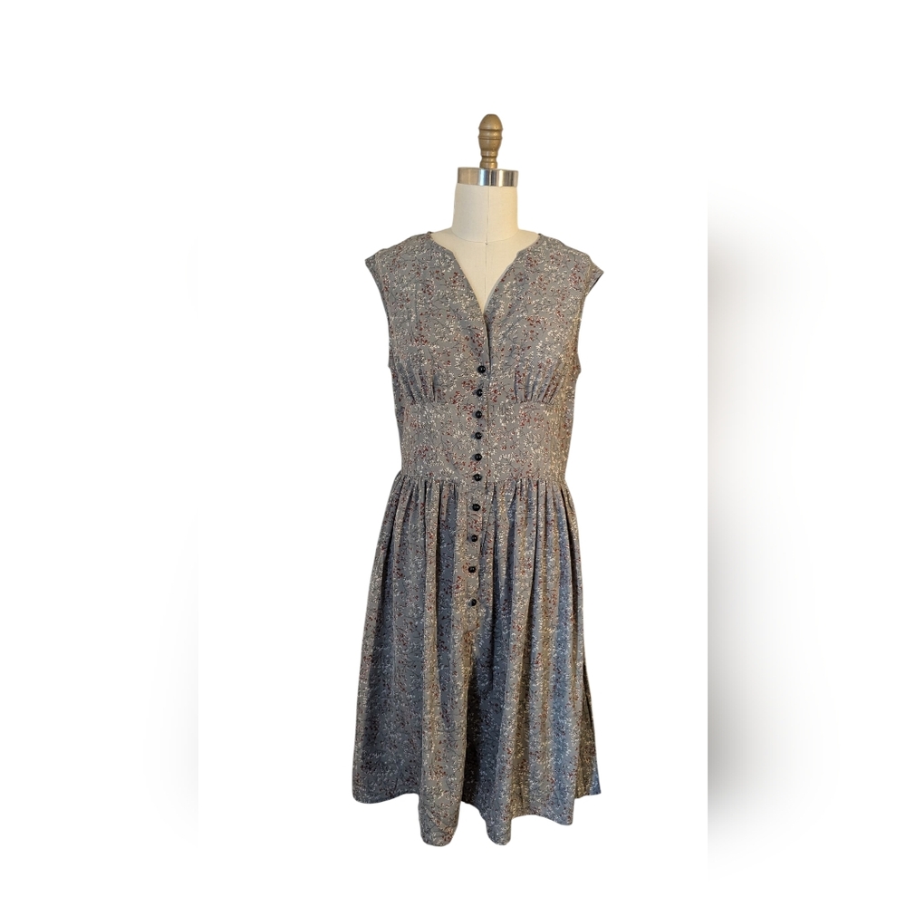 Sucrefas Gray Floral Midi Dress NWT